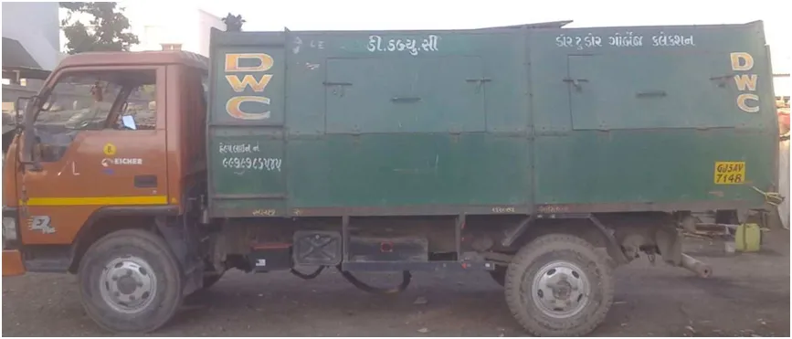Door-to-door garbage collection van for solid waste management